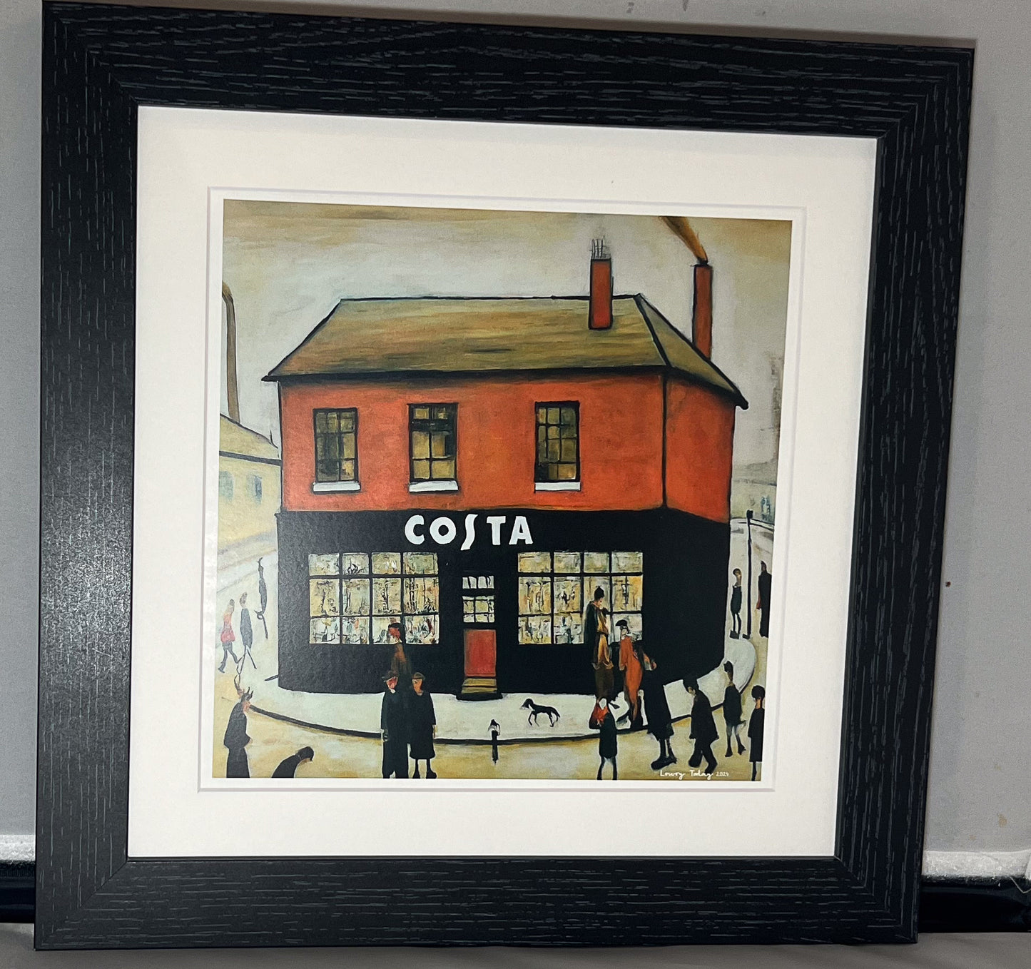 Costa Coffee - Lowry Style Giclée Art Print. Available Framed/Mounted or Unframed.