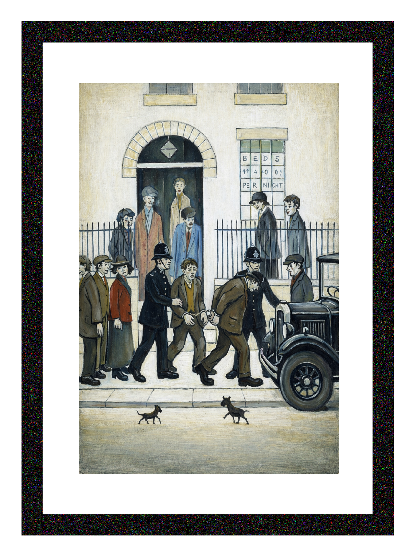 After The Fight - Lowry Style A4 Size Giclée Art Print. Available Framed or Unframed.