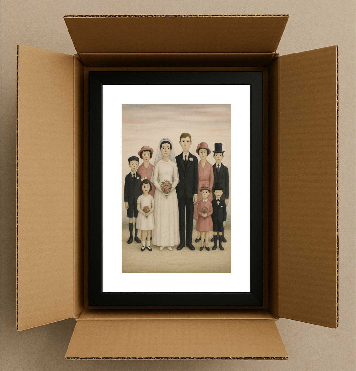 Wedding Party - Lowry Style A4 Size Giclée Art Print. Available Framed or Unframed