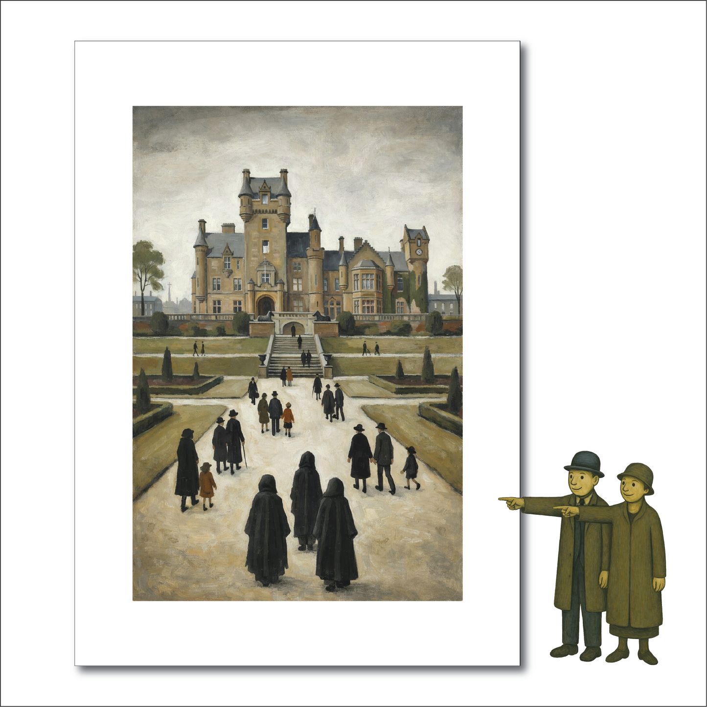 The Traitors' Castle - Lowry Style A4 Size Giclée Art Print. Available Framed or Unframed