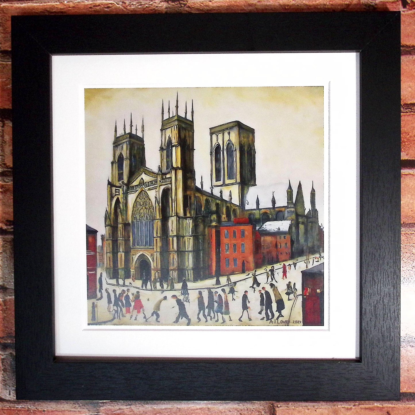 York Minster Lowry Style Art Giclée Print Available Mounted/Framed or Unframed