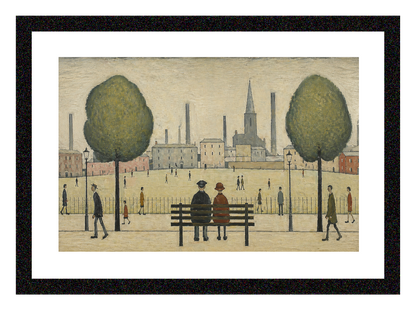 Park Bench Landscapre - A4 Size Giclée Art Print. Lowry Style Art Print. Available Framed and Unframed.