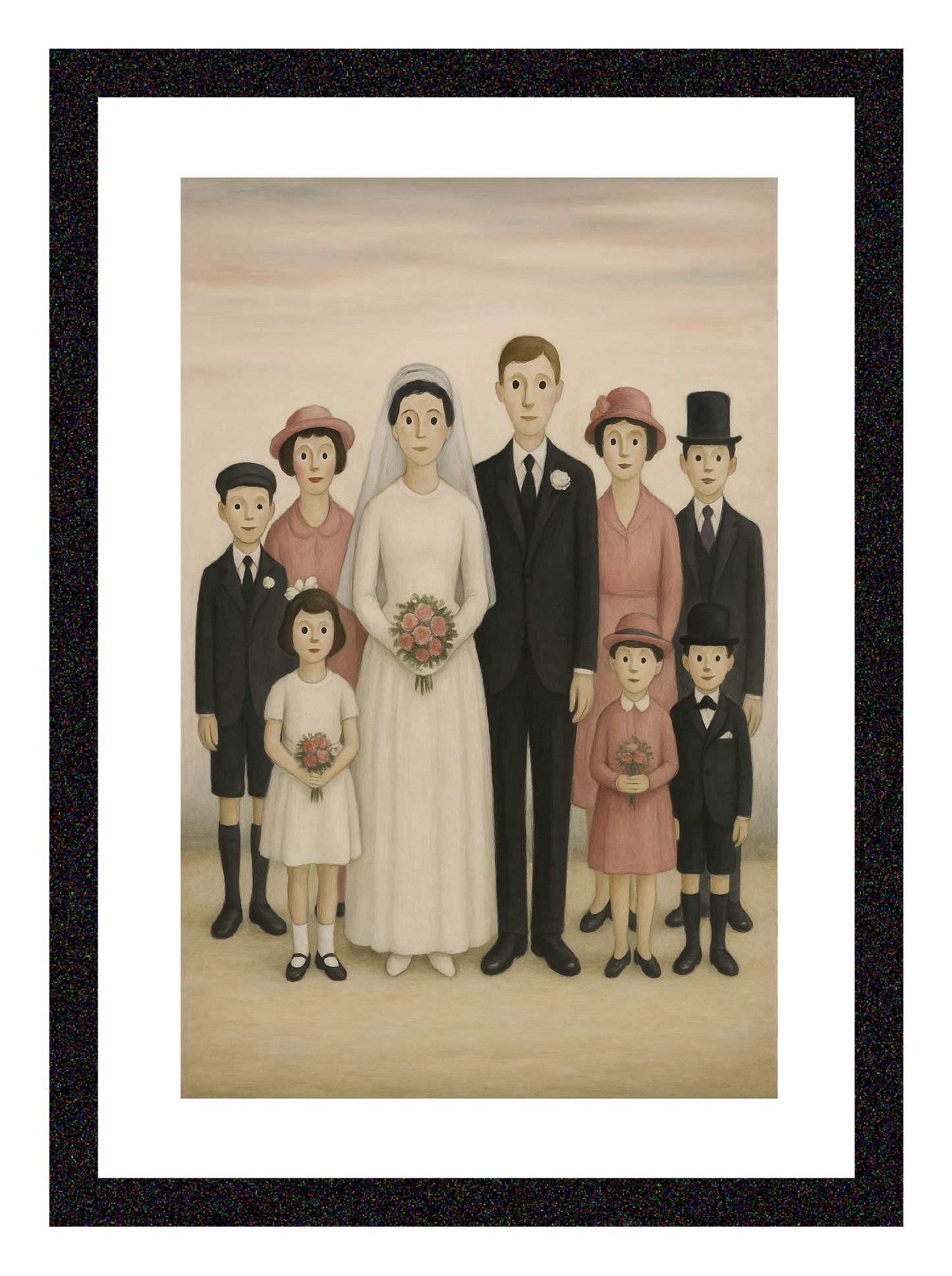 Wedding Party - Lowry Style A4 Size Giclée Art Print. Available Framed or Unframed
