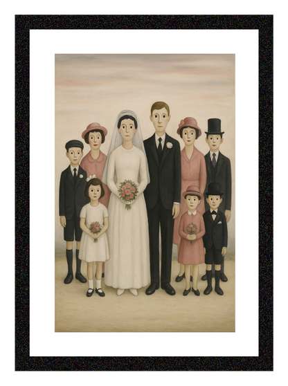 Wedding Party - Lowry Style A4 Size Giclée Art Print. Available Framed or Unframed