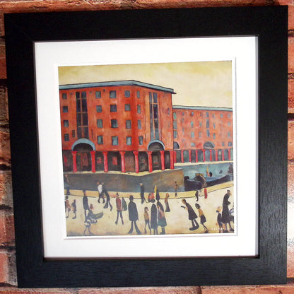 Albert Dock, Liverpool Lowry Style Art - Giclée Print. Framed/Mounted or Unframed