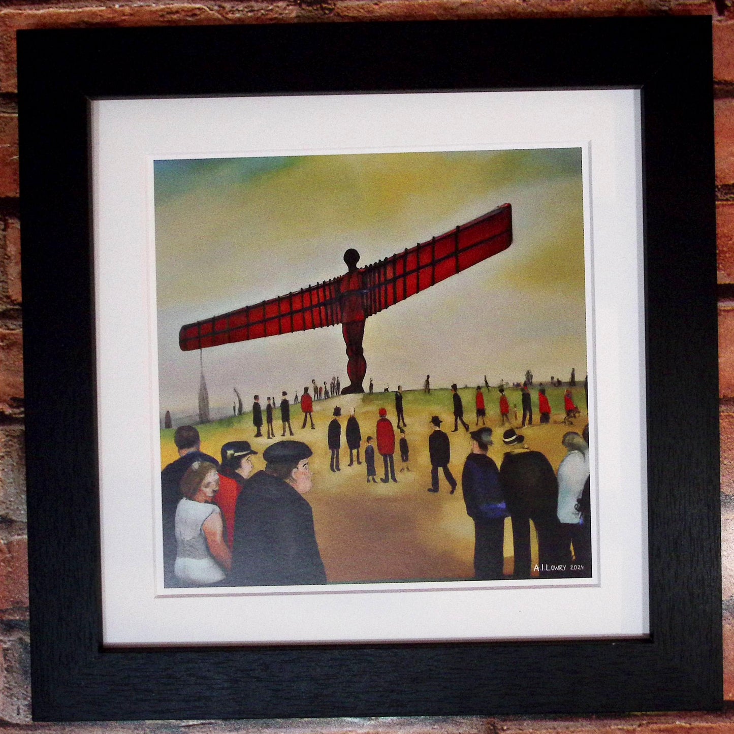 The Angel Of The North Lowry Style Art Giclée Print Available Mounted and Framed or Unframed