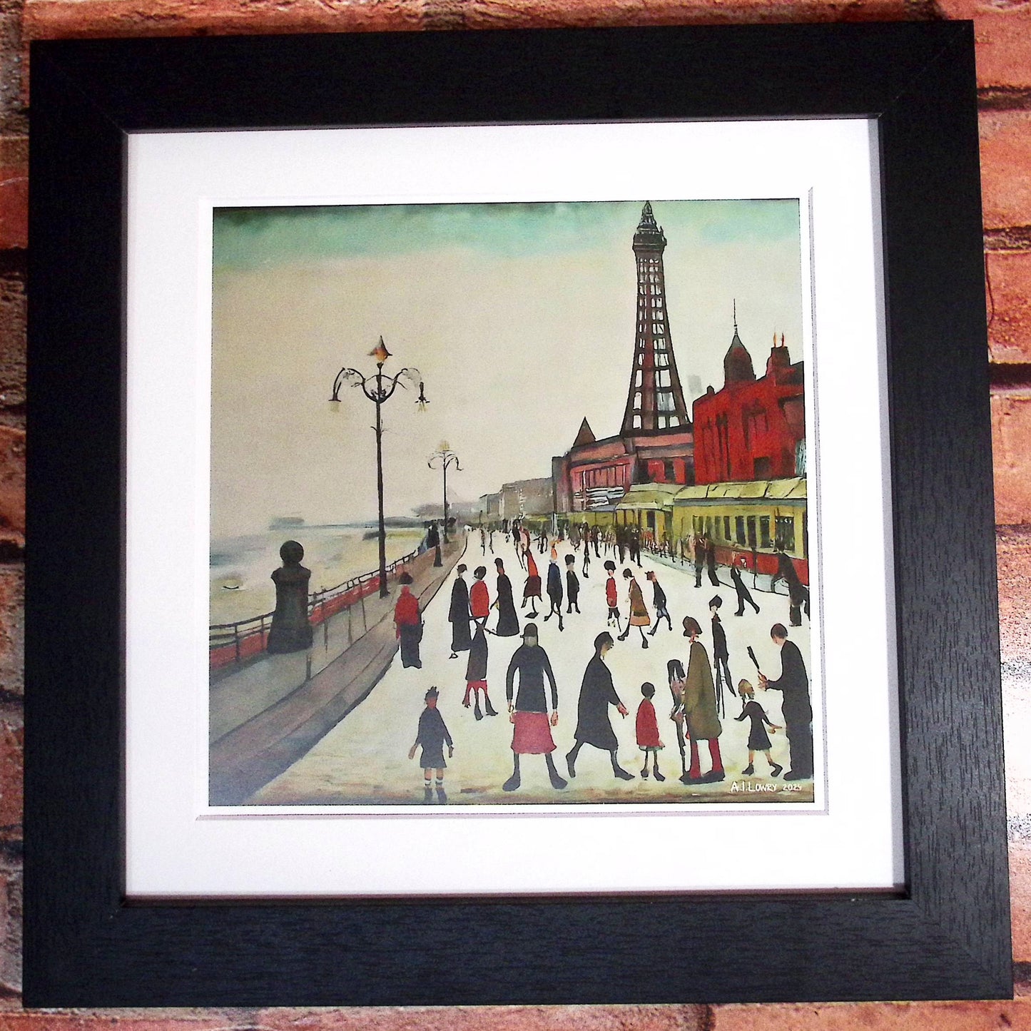 Blackpool Front Giclée Lowry Style Art Print. Available Mounted/Framed or Unframed