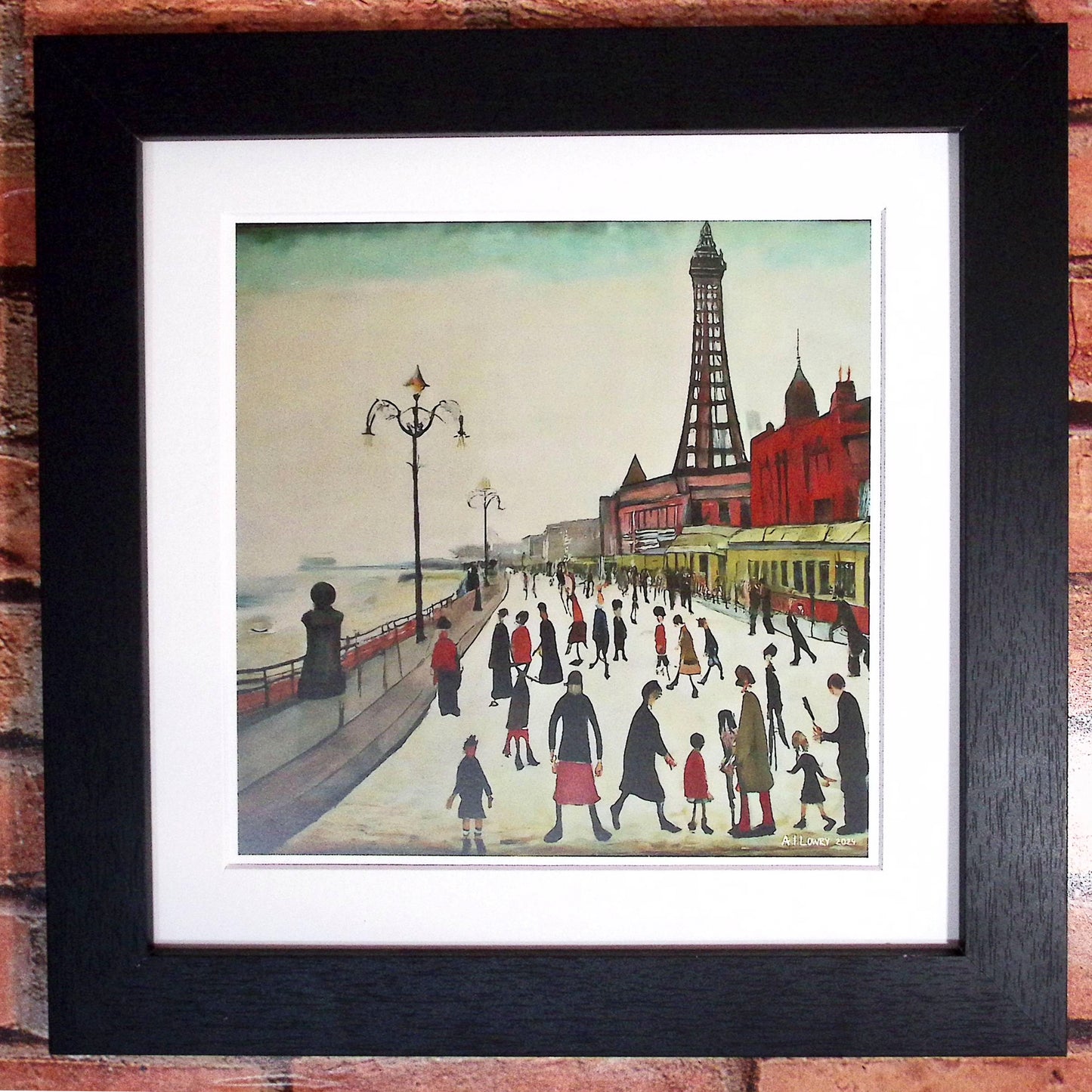 Blackpool Front Giclée Lowry Style Art Print. Available Mounted/Framed or Unframed