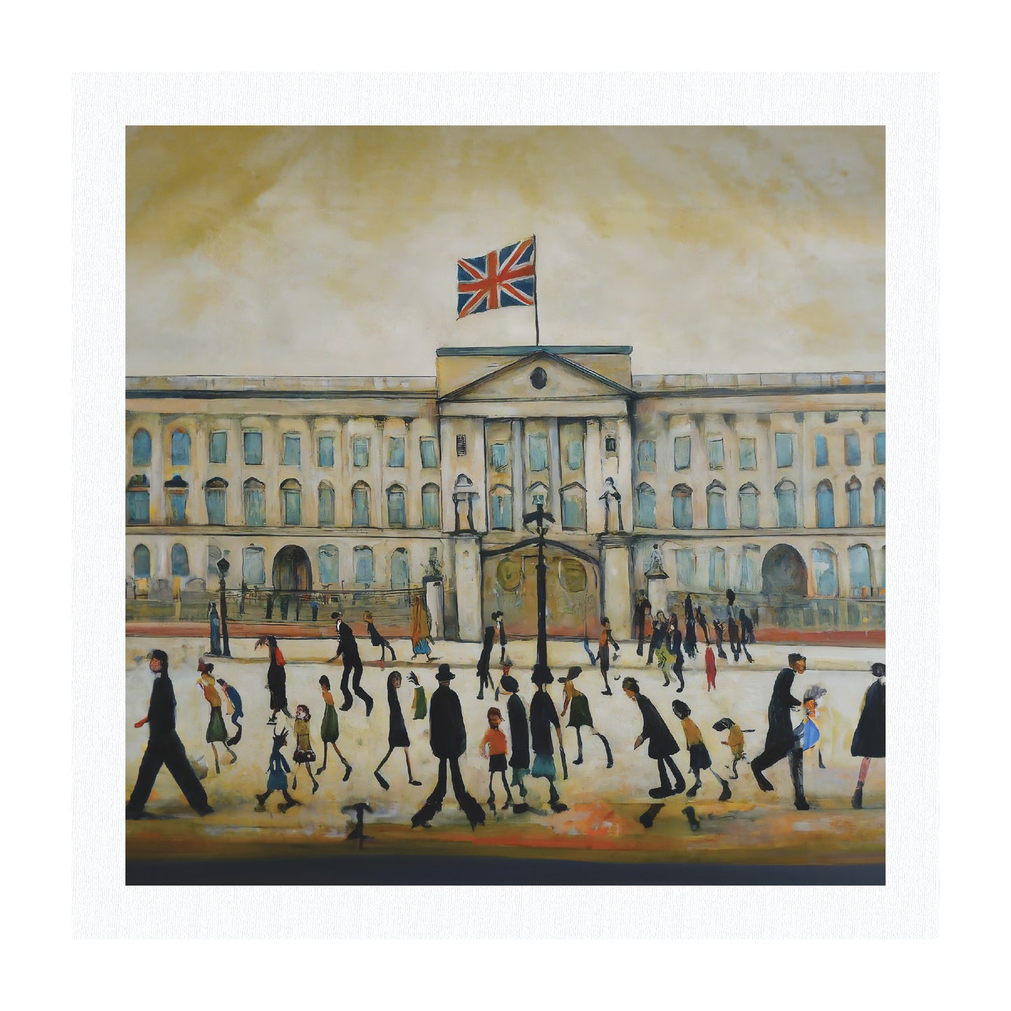 Buckingham Palace Lowry Style Giclée Art Print Available Unframed or Mounted and Framed