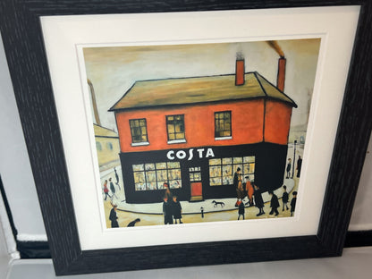 Costa Coffee - Lowry Style Giclée Art Print. Available Framed/Mounted or Unframed.