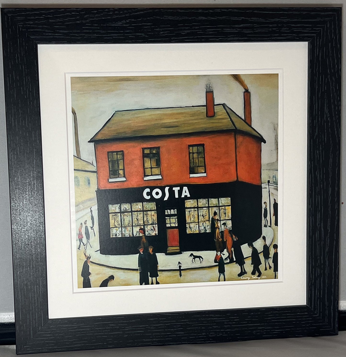 Costa Coffee - Lowry Style Giclée Art Print. Available Framed/Mounted or Unframed.