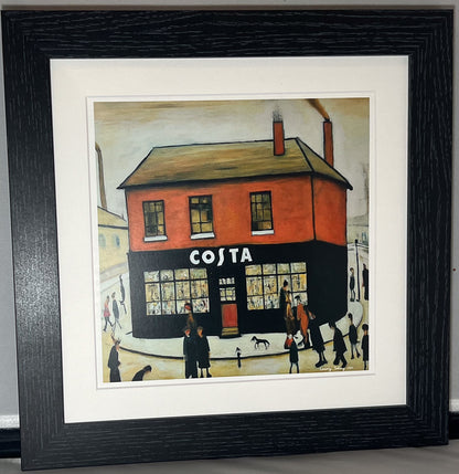 Costa Coffee - Lowry Style Giclée Art Print. Available Framed/Mounted or Unframed.