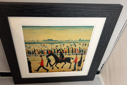 At The Races Horseracing Lowry Style Giclée Art Print. Available Mounted/Framed or Unframed.