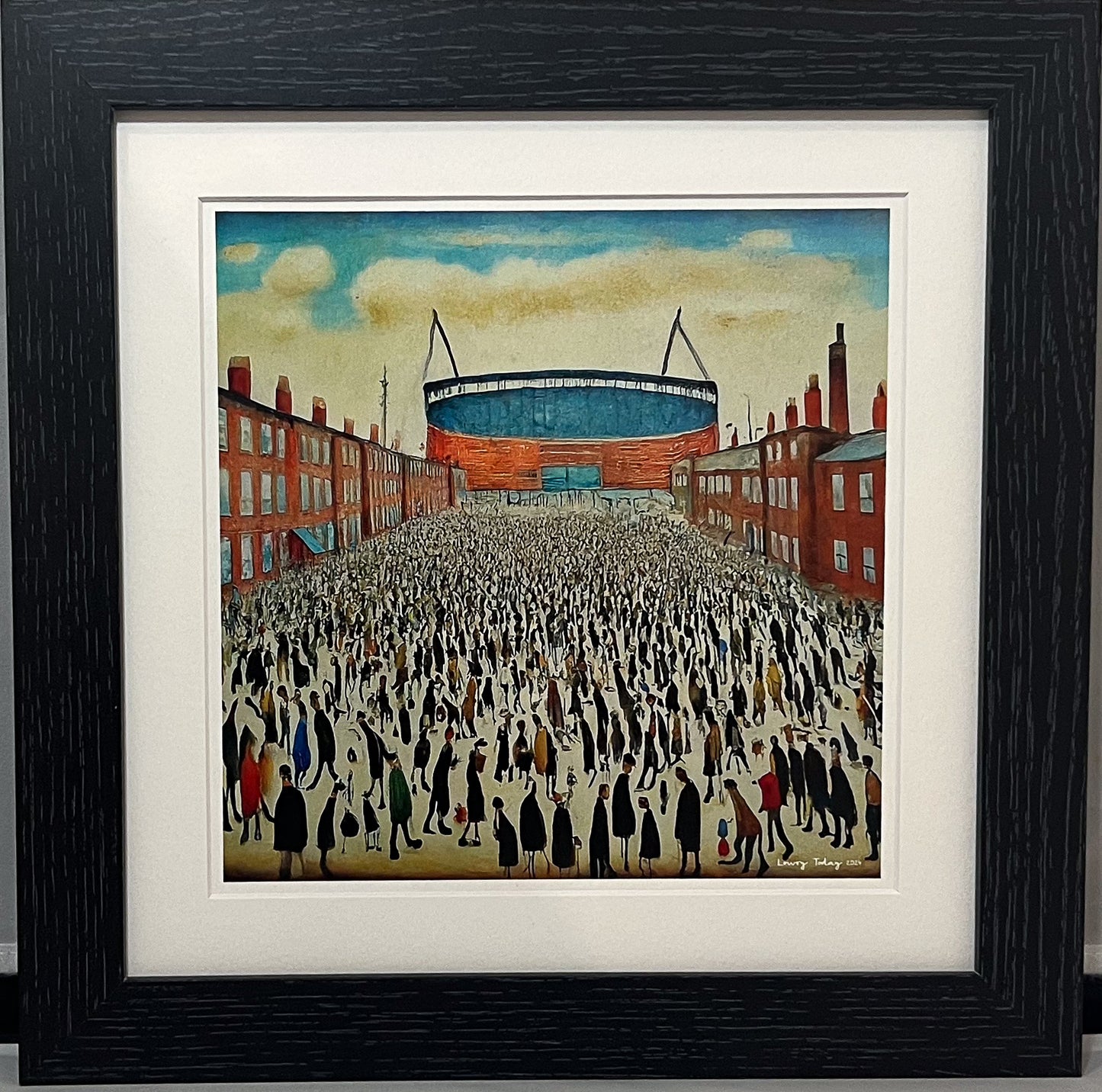 The "Blue" Stadium - Lowry Style Giclée Art Print. Available Mounted/Framed or Unframed