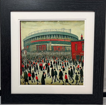 The "Red" Stadium - Lowry Style Giclée Art Print. Available Mounted/Framed or Unframed