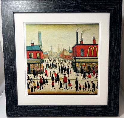 McDonalds - Lowry Style Giclée Art Print. Available Framed/Mounted or Unframed