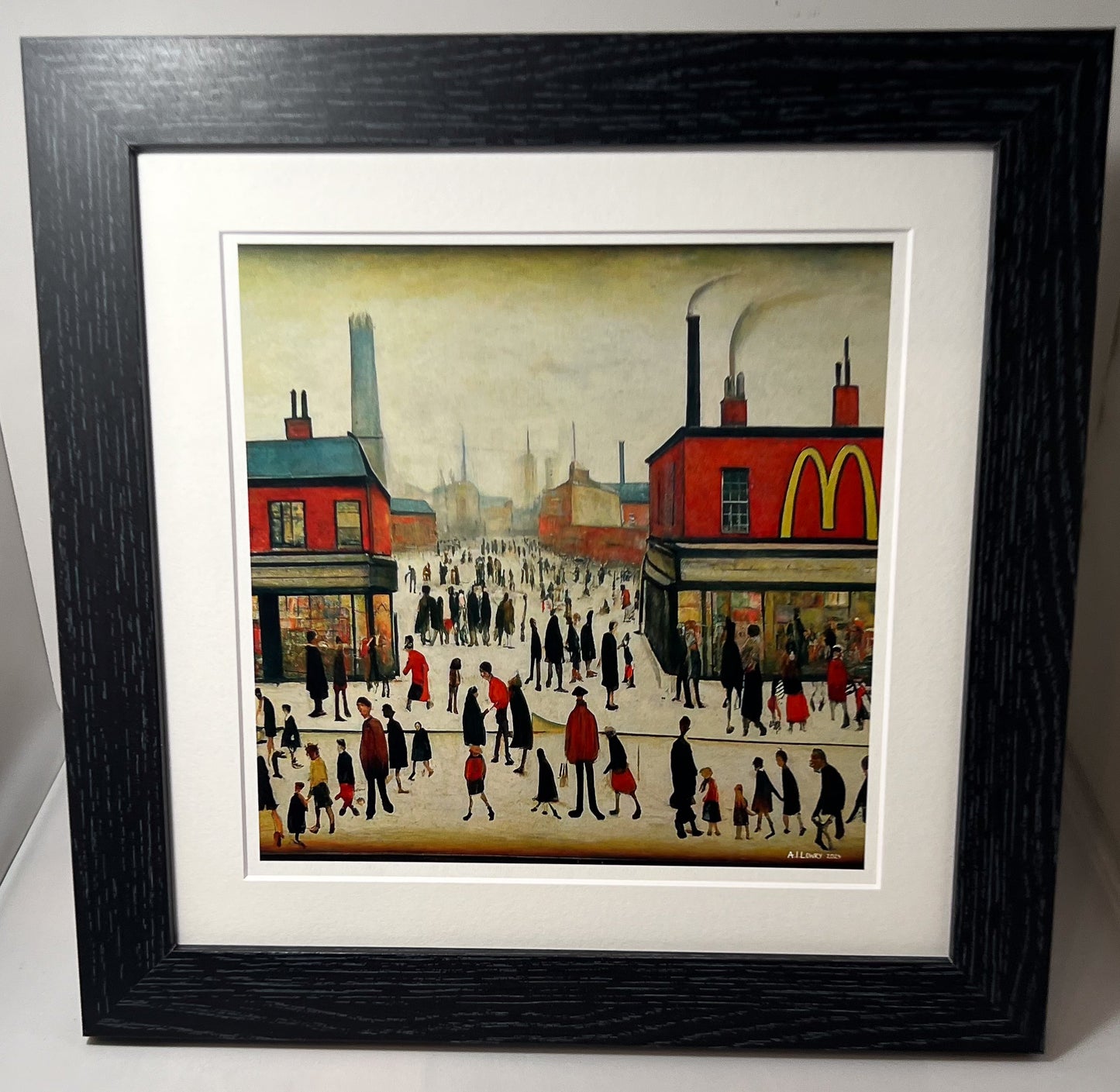 McDonalds - Lowry Style Giclée Art Print. Available Framed/Mounted or Unframed