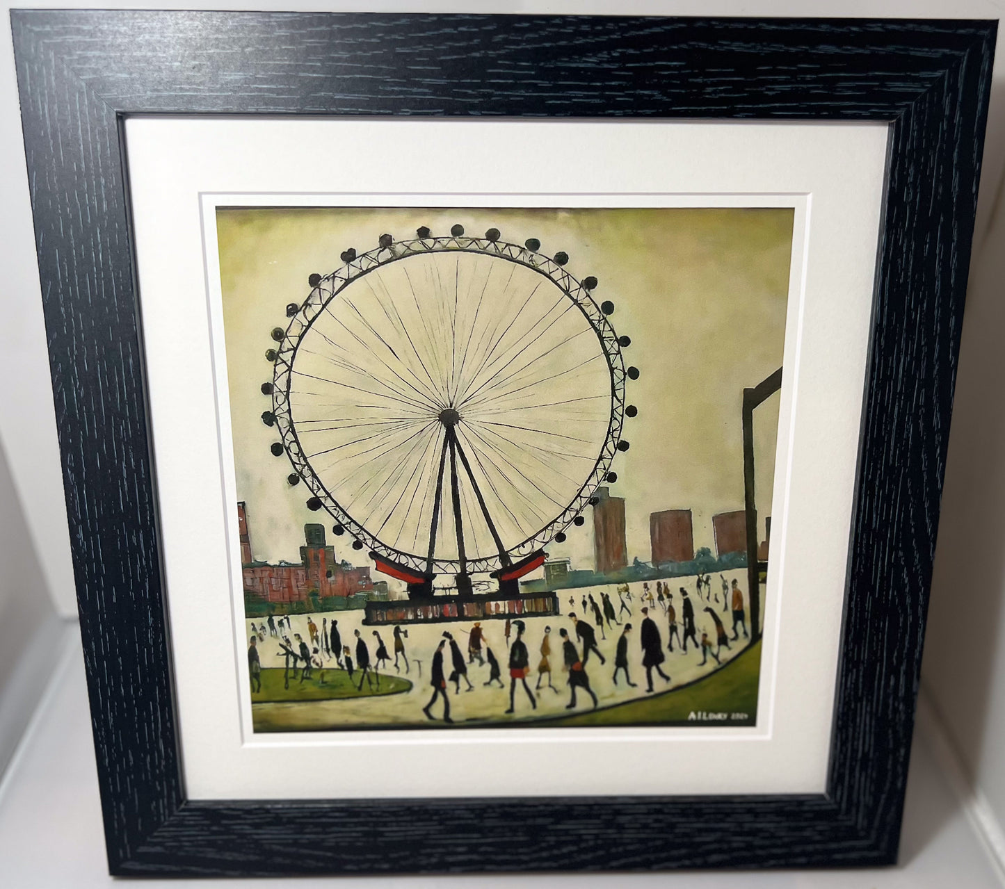 London Eye - Impression d'art giclée 21 cm de côté. Superbe image dans le style de LS Lowry 