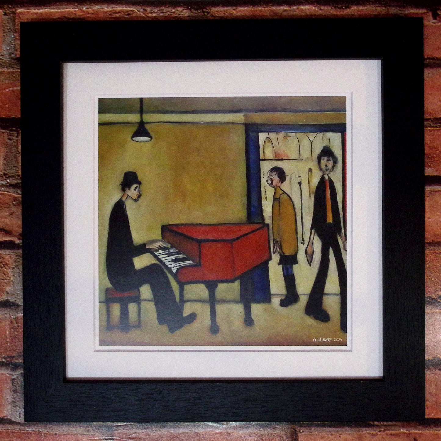 Piano Man Lowry Style Giclée Art Print. Available Framed/Mounted or Unframed