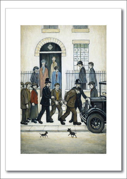After The Fight - Lowry Style A4 Size Giclée Art Print. Available Framed or Unframed.