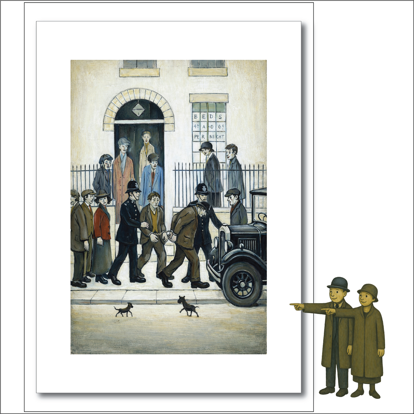 After The Fight - Lowry Style A4 Size Giclée Art Print. Available Framed or Unframed.