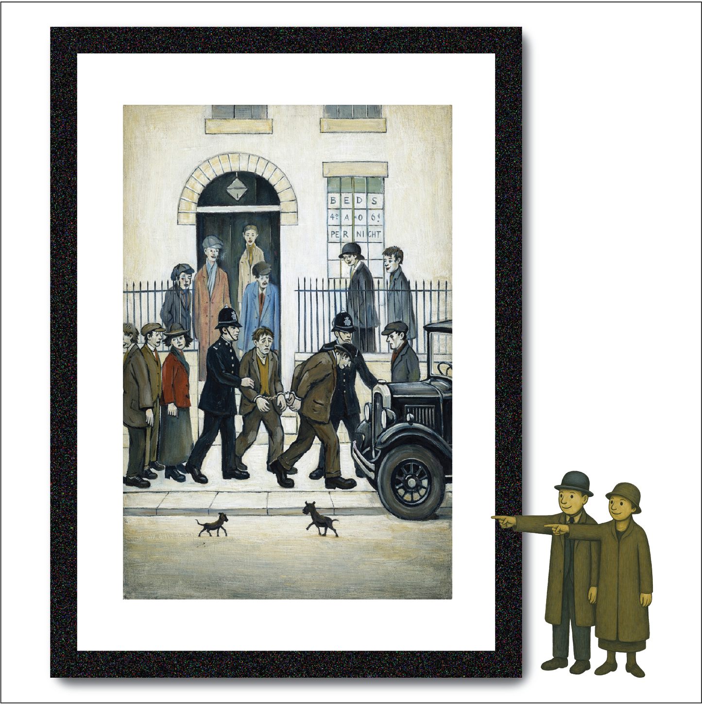 After The Fight - Lowry Style A4 Size Giclée Art Print. Available Framed or Unframed.