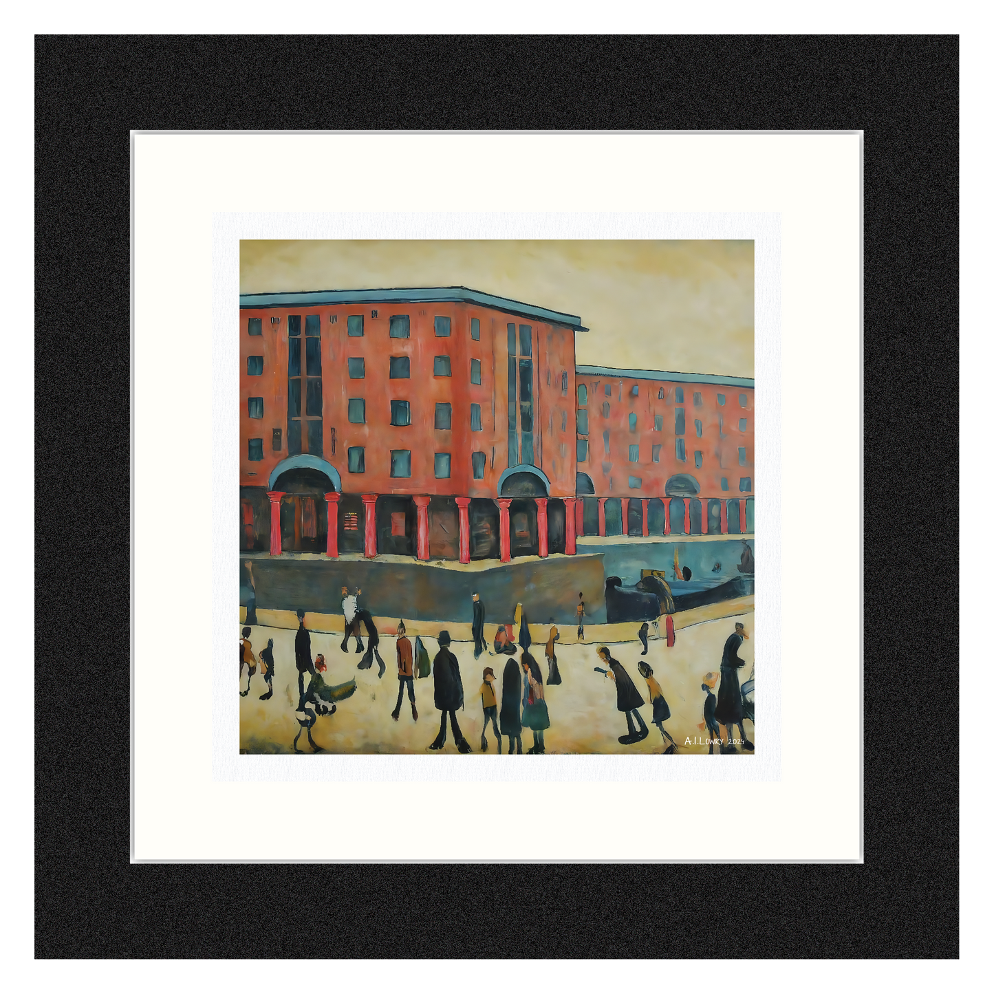 Albert Dock, Liverpool Lowry Style Art - Giclée Print. Framed/Mounted or Unframed