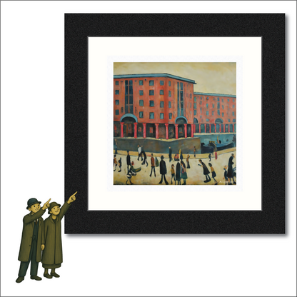 Albert Dock, Liverpool Lowry Style Art - Giclée Print. Framed/Mounted or Unframed