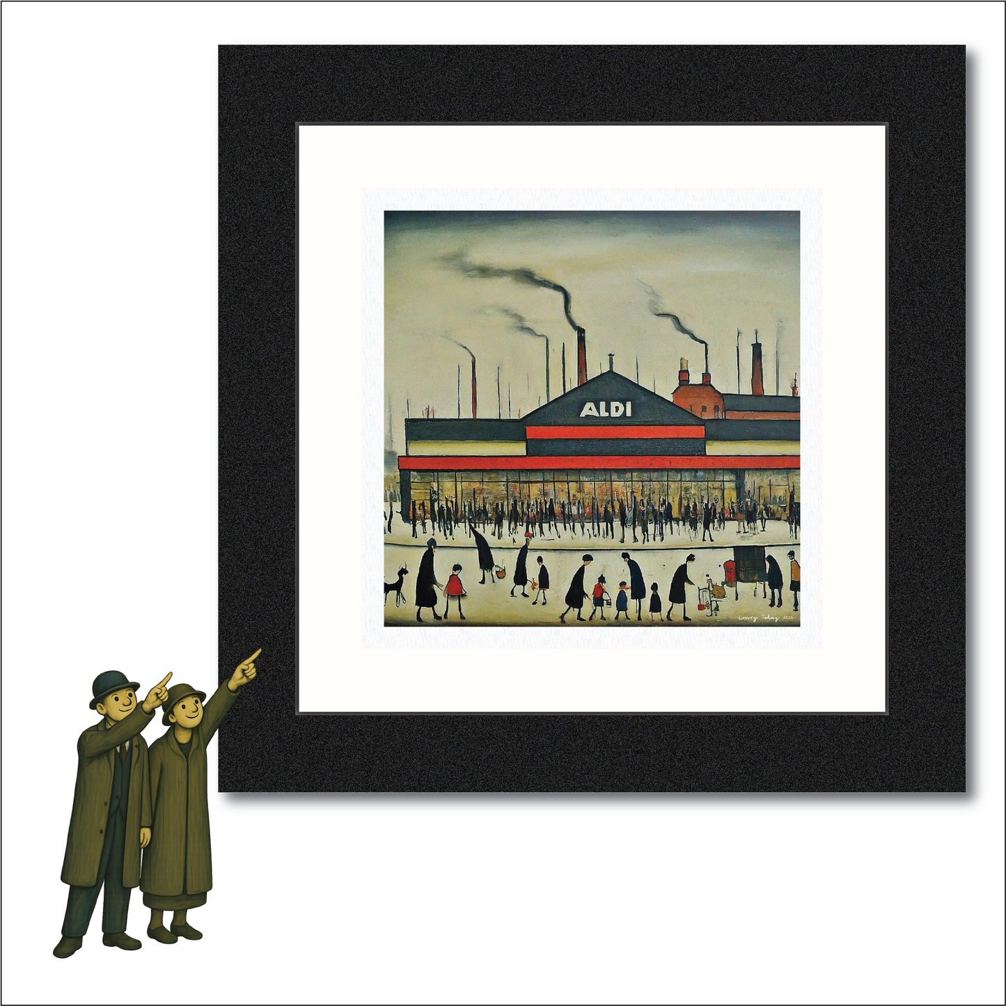 Aldi - Lowry Style Giclée Art Print. Available Framed/Mounted or Unframed