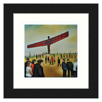 The Angel Of The North Lowry Style Art Giclée Print Available Mounted and Framed or Unframed