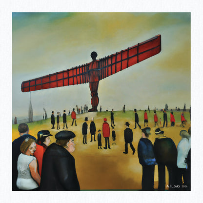 The Angel Of The North Lowry Style Art Giclée Print Available Mounted and Framed or Unframed