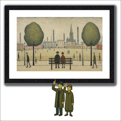 Park Bench Landscapre - A4 Size Giclée Art Print. Lowry Style Art Print. Available Framed and Unframed.
