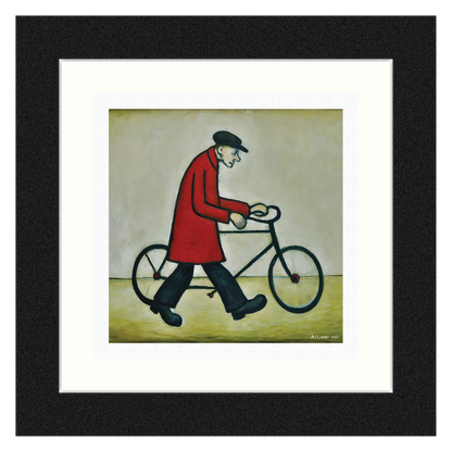 Bicycle Man Lowry Style Giclée Art Print. Available Mounted/Framed or Unframed