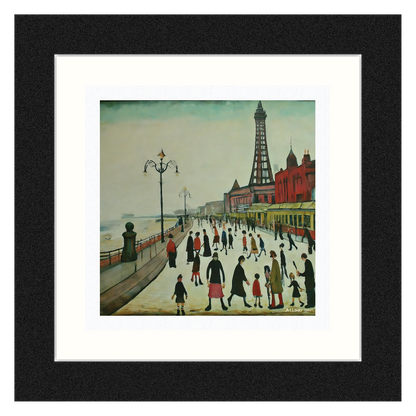 Blackpool Front Giclée Lowry Style Art Print. Available Mounted/Framed or Unframed