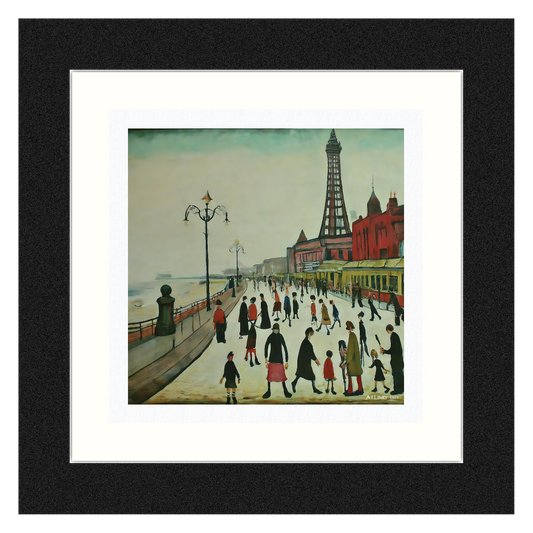 Blackpool Front Giclée Lowry Style Art Print. Available Mounted/Framed or Unframed