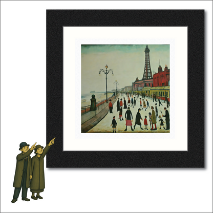 Blackpool Front Giclée Lowry Style Art Print. Available Mounted/Framed or Unframed