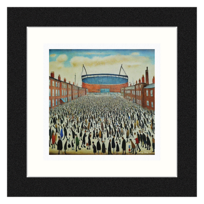 The "Blue" Stadium - Lowry Style Giclée Art Print. Available Mounted/Framed or Unframed