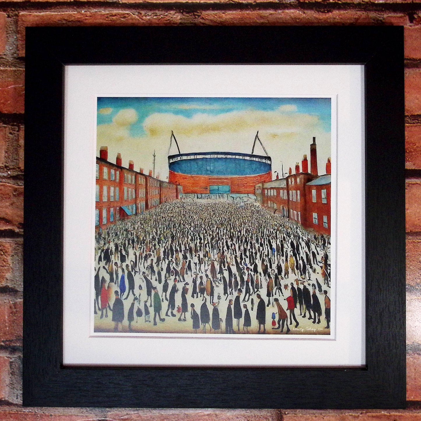 The "Blue" Stadium - Lowry Style Giclée Art Print. Available Mounted/Framed or Unframed