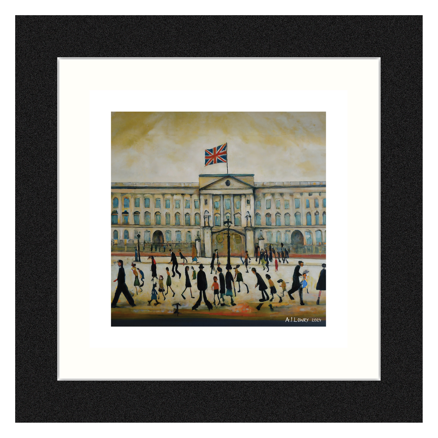Buckingham Palace Lowry Style Giclée Art Print Available Unframed or Mounted and Framed