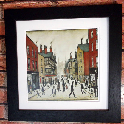 Chester - Impression d'art giclée 21 cm carré. Image fascinante dans le style de LS Lowry 