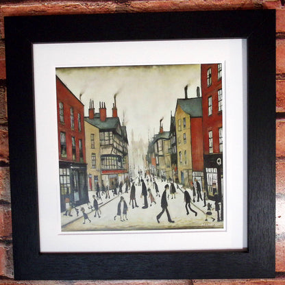 Chester - Impression d'art giclée 21 cm carré. Image fascinante dans le style de LS Lowry 