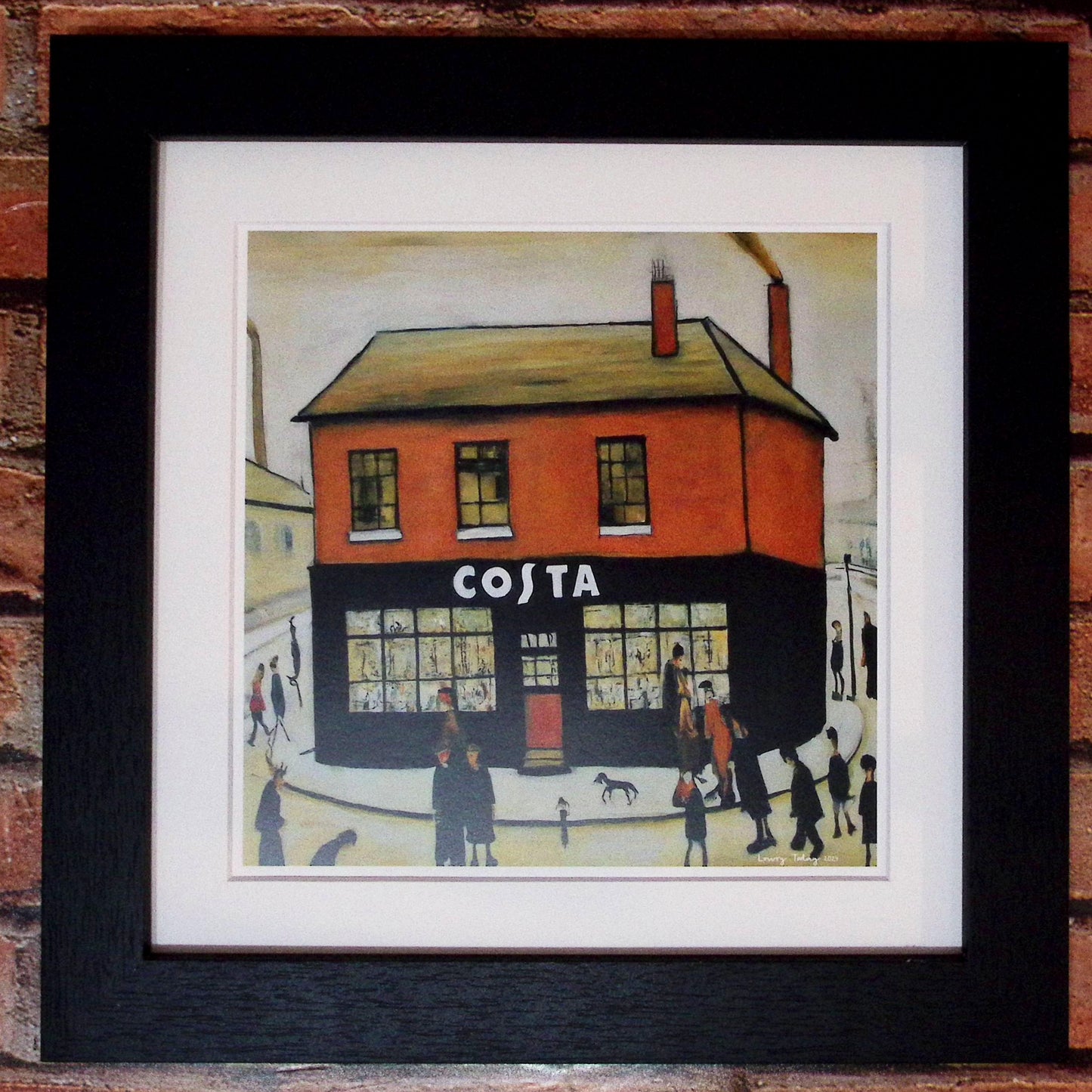 Costa Coffee - Lowry Style Giclée Art Print. Available Framed/Mounted or Unframed.