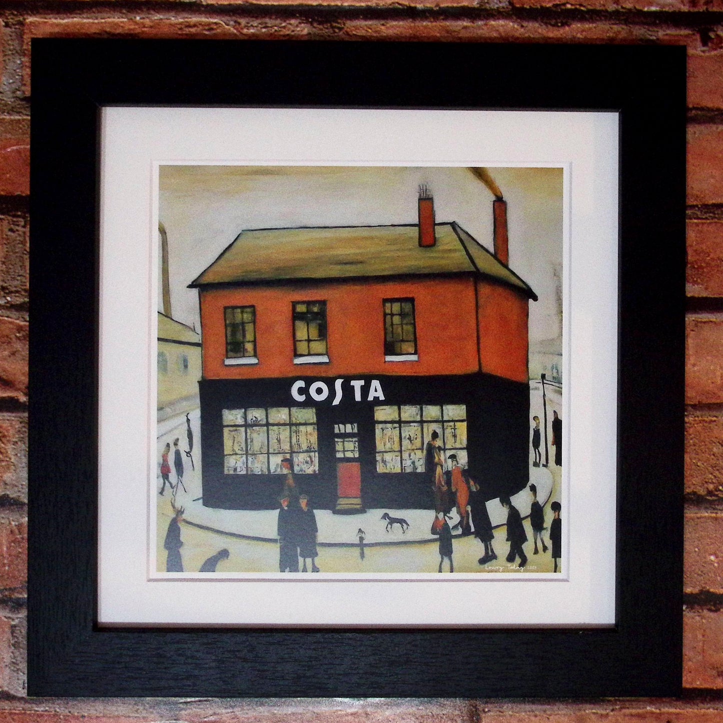 Costa Coffee - Lowry Style Giclée Art Print. Available Framed/Mounted or Unframed.