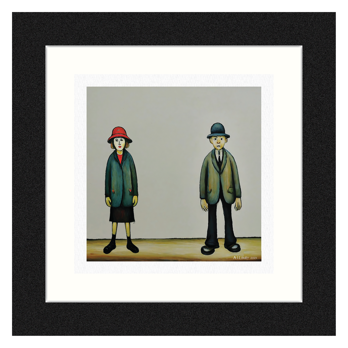 A Couple Lowry Style Art - Giclée Print Available Mounted/Framed or Unframed