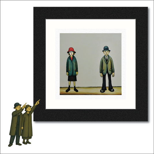 A Couple Lowry Style Art - Giclée Print Available Mounted/Framed or Unframed