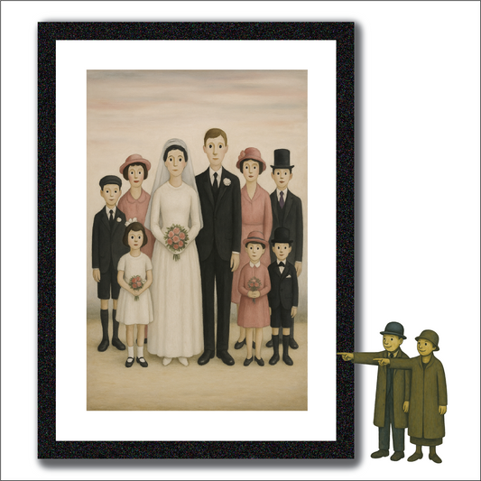Wedding Party - Lowry Style A4 Size Giclée Art Print. Available Framed or Unframed