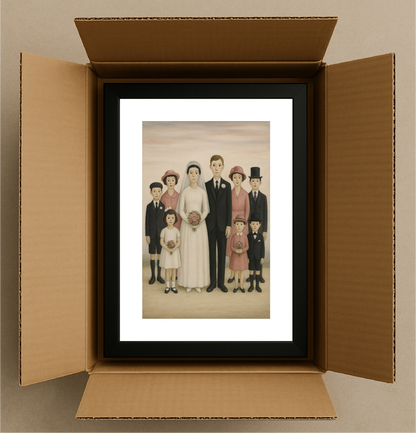 Wedding Party - Lowry Style A4 Size Giclée Art Print. Available Framed or Unframed