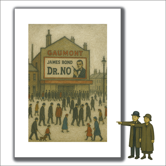 Gaumont Cinema - A4 Size Giclée Art Print. Lowry Style Art Print. Available Framed and Unframed.