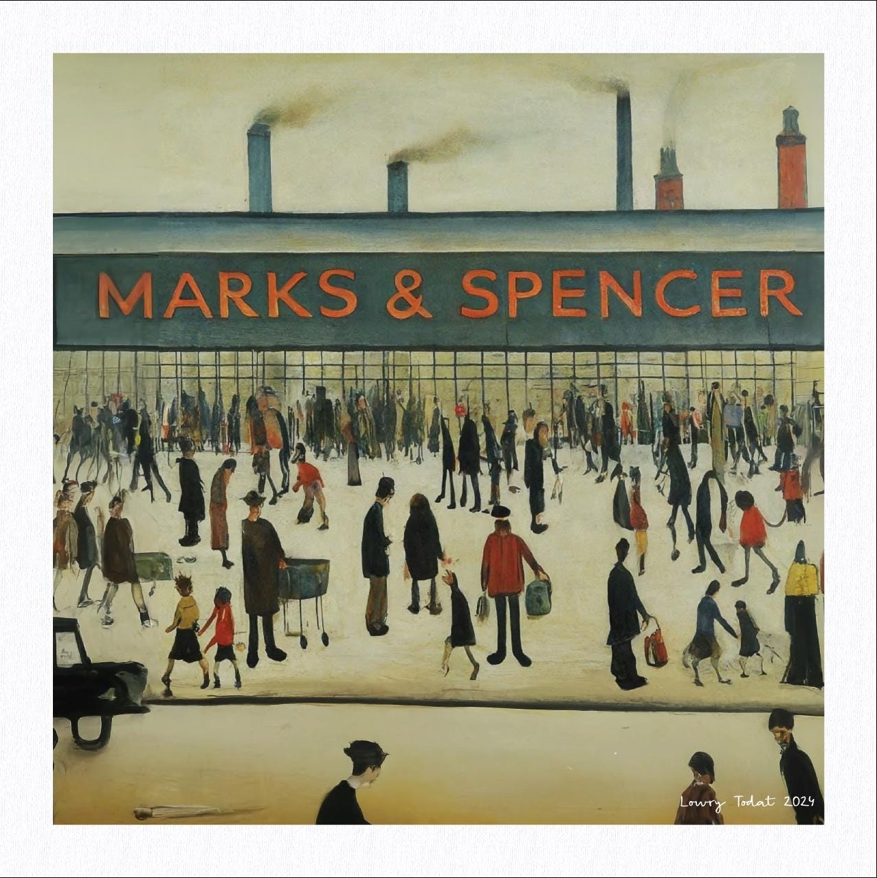 Marks & Spencer - Giclée Art - Not Just Any Print, This Print Is In The Style Of LS Lowry. Available Framed/Mounted or Unframed