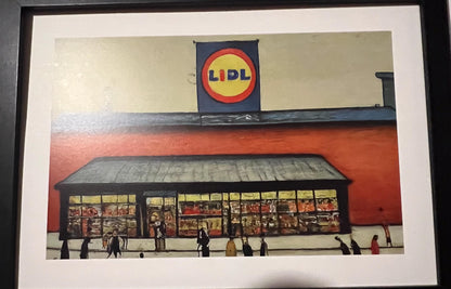 Lidl - A4 Size Giclée Art Print. Lowry Style Art Print. Available Framed or Unframed.